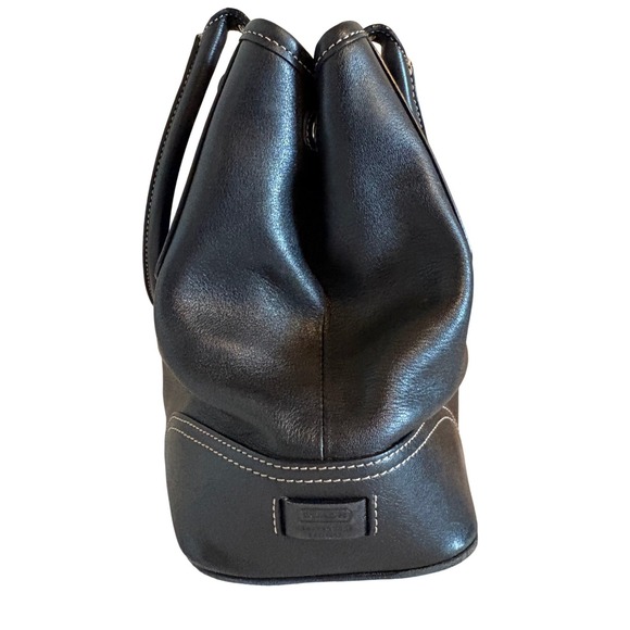 Vintage Coach Hampton Black Leather Satchel Tote Handbag NoF040 7555 - Picture 2 of 13